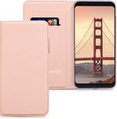 kwmobile hoesje voor Xiaomi Redmi 5 Plus / Redmi Note 5 (China) - Beschermhoes van imitatieleer - Flip cover in roségoud