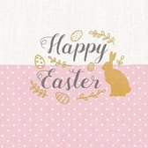 Ambiente - Servetten - 33x33cm - Happy Easter - Pasen - Roze