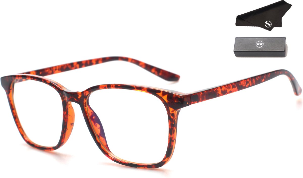LC Eyewear Computerbril - Blauw Licht Bril - Blue Light Glasses - Beeldschermbril - Unisex - Leopard - Retro