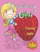 Strawberry girls coloring pages 4-8 years