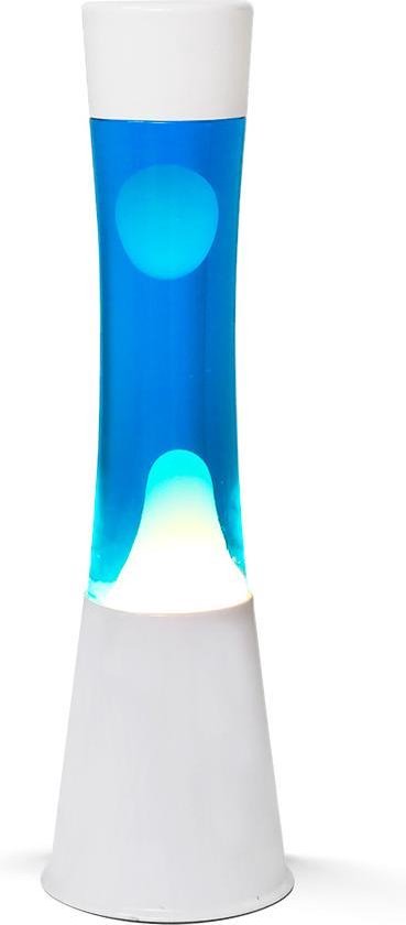 i-Total - Lava - Sfeerlamp - 40x11 Glas/Aluminium - 25W - Blauw met... | bol.com