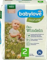 babylove Baby Luiers Nature Voor een gevoelige babyhuid - Maat 2 - mini, 3-6 kg, 28 stuks