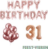 31 jaar Verjaardag Versiering Ballon Pakket Rosé Goud