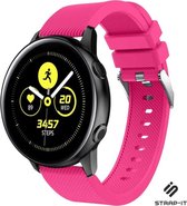 Siliconen Smartwatch bandje - Geschikt voor  Samsung Galaxy Watch Active / Active2 siliconen bandje - knalroze - Strap-it Horlogeband / Polsband / Armband