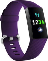 YONO Bandje geschikt voor Fitbit Charge 4/3 – Siliconen – Paars – Small