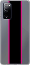 Samsung Galaxy S20FE - Smart cover - Transparant - Streep - Zwart - Roze