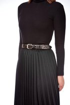 Elvy Fashion - Studs Belt Women 30847 - Black - Size 105