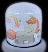 Nachtlampje Unicorn Roze met glitters opblaasbaar