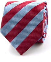 Zijde stropdas - luxe - gestreept - rood - blauw