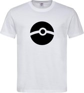 Wit T-shirt Pokémon ' Pokéball ' Zwart maat M