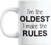Studio Verbiest - Mok - Opa Oma / Grootvader Grootmoeder / Grandpa Grandma / Broer / Zus /  - I'm the oldest I make the rules (5) 300ml