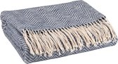 Oneiro's Luxe plaid ELIA Blue – 130 x 180 cm – blauw - woning – interieur – zacht – cozy – deken – interieur – polyester - slaapkamer