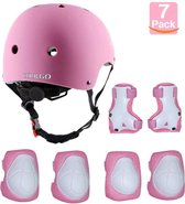 New 7-in-1 kinderskateboardhelm met kniebeschermers, elleboogbeschermers en polsbeschermers voor inlineskates, skateboard, hoverboard, fiets, BMX-fiets