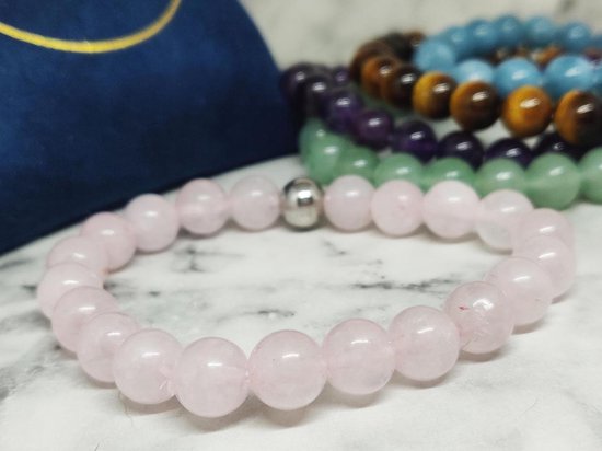 Onhandig Ingang Boekhouder Mei's | Handmade Gems Of Candy armband | polsmaat 16 cm / Rozenkwarts |  armband dames... | bol.com