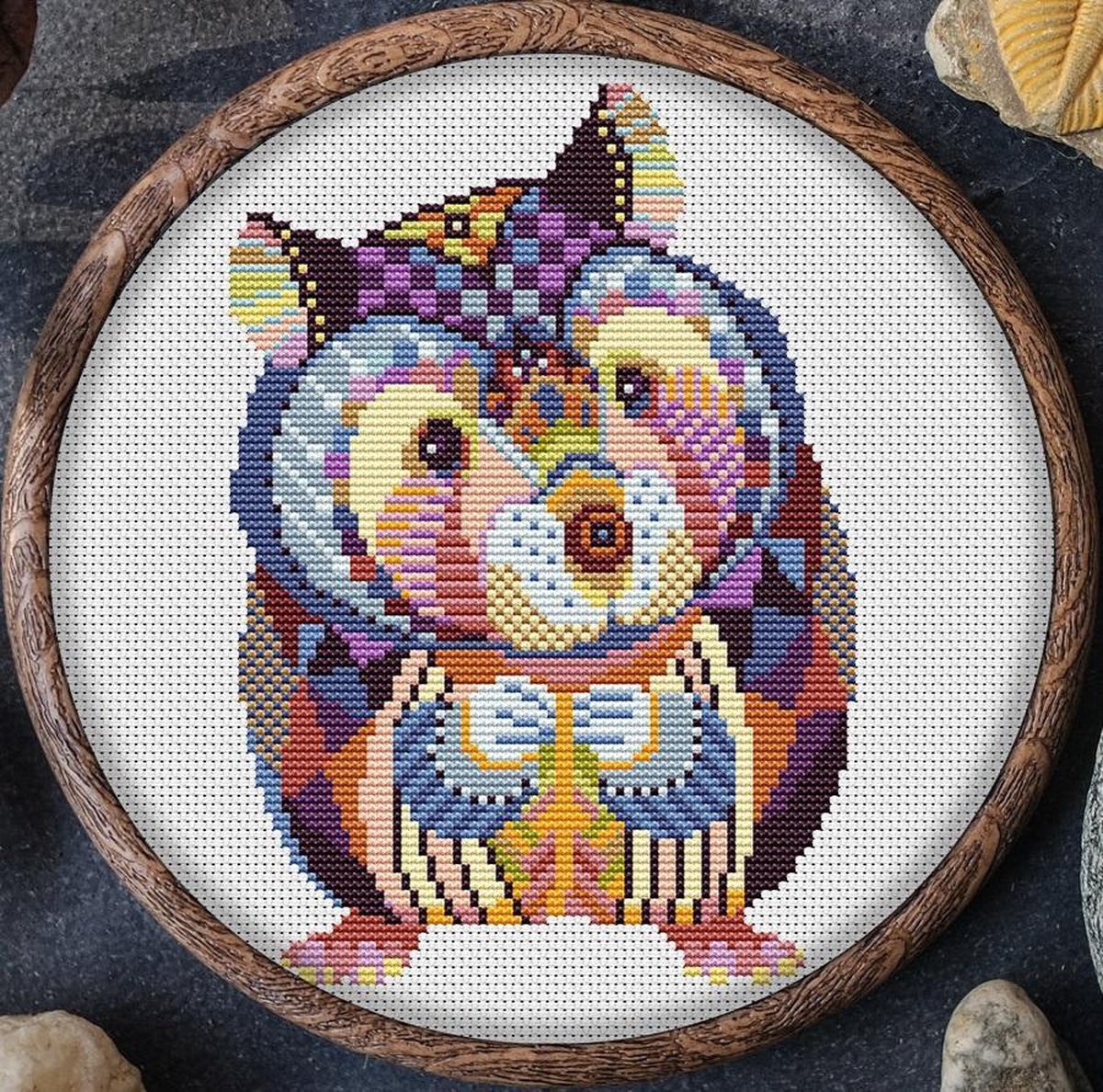 Borduurpakket Mandala Chincilla - telpatroon om zelf te borduren - geschikt voor beginners