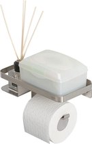 Tiger Caddy - Porte-rouleau papier toilette avec étagère - Acier inoxydable brossé