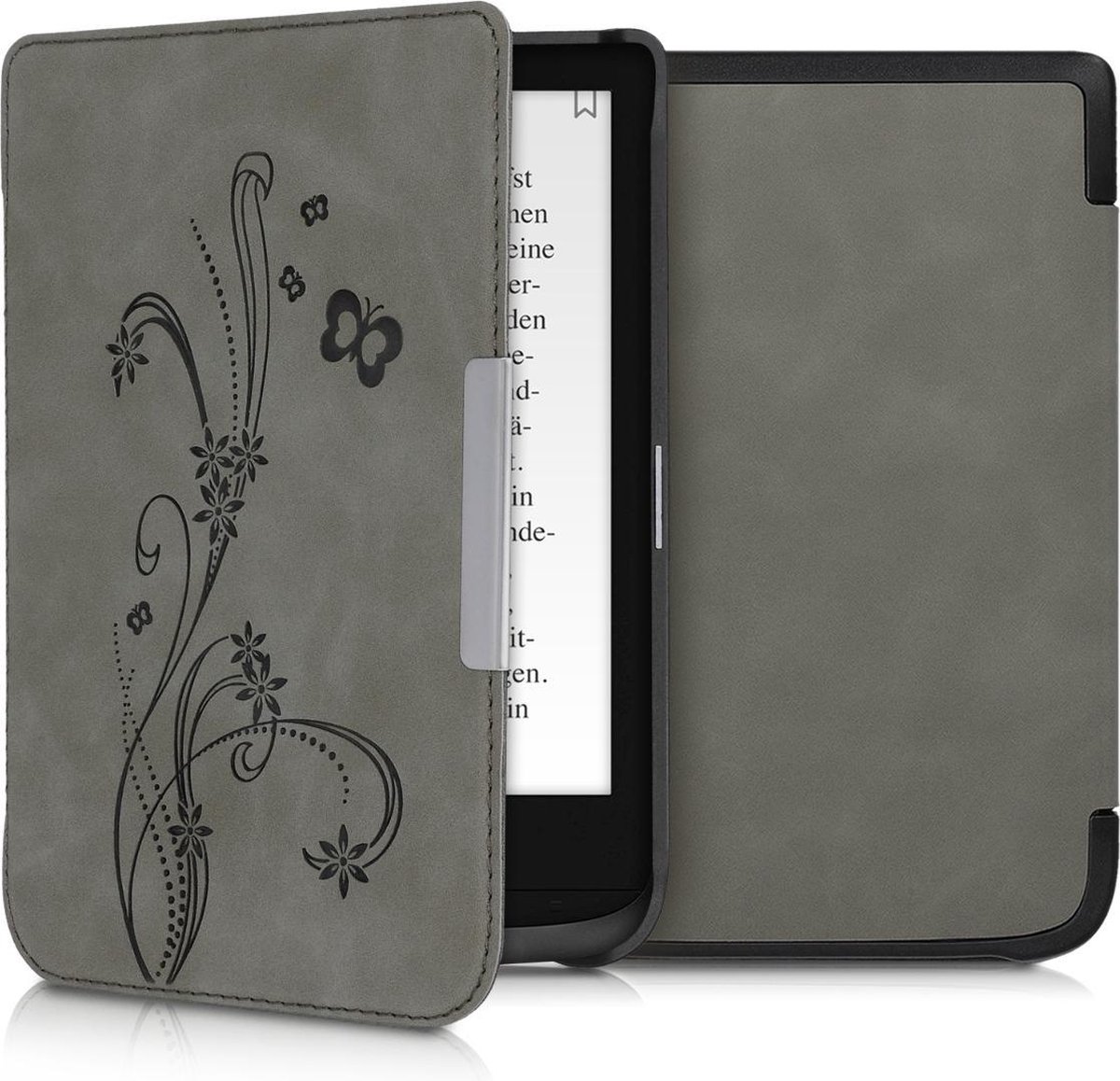 Kwmobile Étui à Rabat Magnétique Pour Pocketbook Touch Lux 4/5 / Touch HD 3 - Similicuir Marron