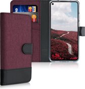 kwmobile telefoonhoesje voor Google Pixel 4a 5G - Hoesje met pasjeshouder in donkerrood / zwart - Case met portemonnee