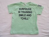 dirkje , jongens , t-shirt korte mouw , groen , surfdude... , 104 - 4 jaar