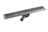 CityLine RVS douchegoot - Lengte 80 cm - Voorzien van 360 graden draaibare uitloop - Inclusief Design bovenrooster - Douchedrain capaciteit 30L/Minuut