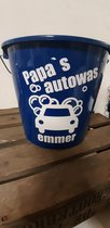 Emmer - Tekst - 5 liter - Papa's Autowas emmer - D.Blauw - Gift  - Kado - Verjaardag - Vaderdag