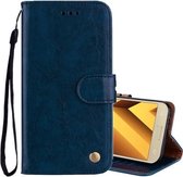 Voor Sumsung Galaxy A5 (2017) Business Style Oil Wax Texture Horizontale Flip lederen tas met houder & kaartsleuven & portemonnee (blauw)