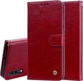 Zakelijke stijl olie-wax textuur horizontale flip lederen tas voor Galaxy A70, met houder en kaartsleuven en portemonnee (rood)