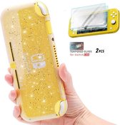 Beschermset Glitter Beschermhoes voor Nintendo Switch Lite incl. 2  Screenprotectors 9h Glas