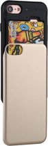 GOOSPERY Voor iPhone SE 2020 & 8 & 7 TPU + PC Sky Slide Bumper Beschermende achterkant van de behuizing met kaartsleuf (goud)