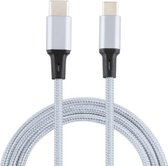2A USB naar USB-C / Type-C gevlochten datakabel, kabellengte: 1 m (zilver)