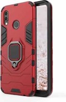 PC + TPU schokbestendige beschermhoes voor Huawei P20 Lite / Nova 3e, met magnetische ringhouder (rood)