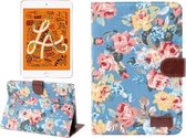 Horizontale Flip Floral Cloth Leather Case voor iPad Mini 2019 / iPad Mini 4, met houder & slaap- / wekfunctie & portemonnee (blauw)