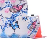 Voor iPad Pro 10,5 inch vlinder bloemen patroon horizontale flip lederen tas met 3 versnellingen houder en kaartsleuven