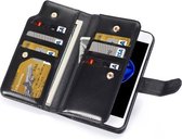 Voor iPhone 8 Plus & 7 Plus & 6 Plus & 6s Plus Afneembaar platgeweven stiksel Horizontale flip PU lederen tas met kaartsleuven en portemonnee en fotolijst (zwart)