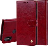 Zakelijke stijl olie wax textuur horizontale flip lederen tas voor Geschikt voor Xiaomi mi 6X / A2, met houder & kaartsleuven & portemonnee (rood)