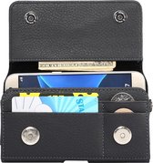 Universal Litchi Texture Vertical Flip Thwartwise PU Leather Case / Waist Bag met Back Splint & Card Slots & 15cm Lanyard voor iPhone X & Galaxy S7 & S6 Edge & S6, Huawei P9 & P9 L
