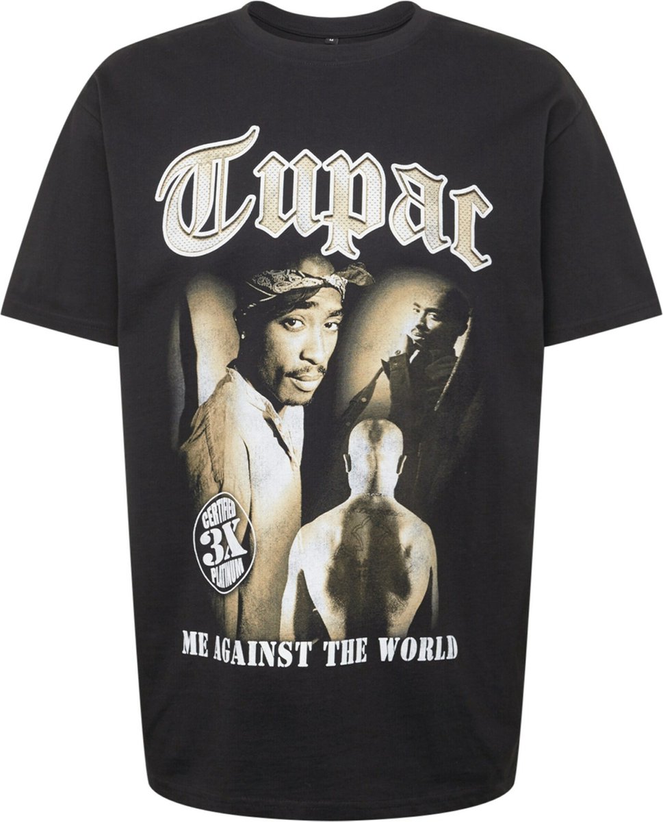 Mister Tee Tupac Tupac MATW Sepia Oversize Heren T-shirt S Zwart