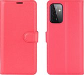 Samsung Galaxy A72 Hoesje - Mobigear - Classic Serie - Kunstlederen Bookcase - Rood - Hoesje Geschikt Voor Samsung Galaxy A72