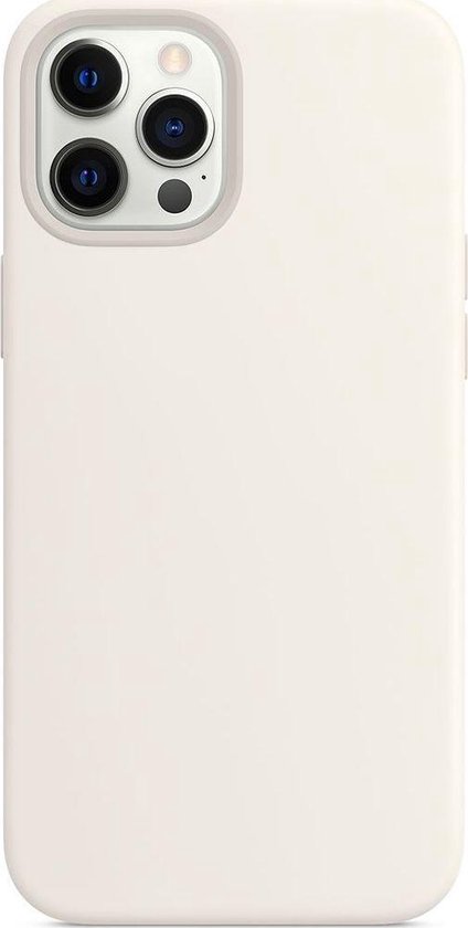 Mobigear Hoesje geschikt voor Apple iPhone 12 Pro Max Siliconen MagSafe Telefoonhoesje | Mobigear Rubber Touch Backcover | Geschikt voor MagSafe | Geschikt voor Draadloos Opladen met Magnetische Ring | MagSafe Case - Wit