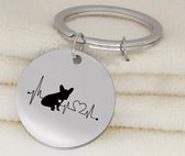 sleutelhanger Franse Bulldog heartbeat