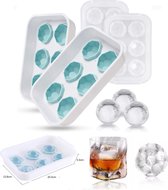 6 x Ice Ball Maker - Siliconen Dienblad met deksel - Makkelijk in te vullen, te gebruiken en te reinigen - 6 ronde ijsblokjes - Vaatwasmachinebestendig - gebruik voor Gin, Whisky & cocktails 
