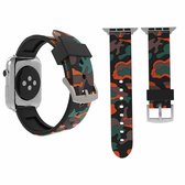 Voor Apple Watch Series 3 & 2 & 1 38 mm siliconen horlogebandje met modieus camouflagepatroon (rood)