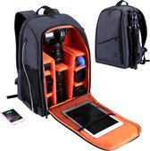PULUZ Outdoor Portable Waterproof Scratch-proof Dual Shoulders Backpack Camera Tas, Upgrade-versie (grijs)
