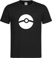 Zwart T-shirt Pokémon ' Pokéball ' Wit maat XXL