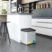 Vuilnisbak Afvalbak Afvalbak met binnenbak Afvalscheidingssystemen Pedaalemmer RVS 30 liter 2 x 15L, gekleurd
