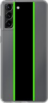 Samsung Galaxy S21 Plus - Smart cover - Transparant - Streep - Zwart - Groen