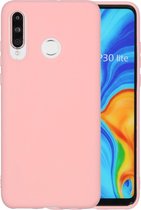 Huawei P30 Lite hoesje roze siliconen case hoes cover hoesjes