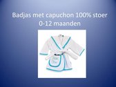 Badjas met capuchon 100% stoer 0-12 maanden