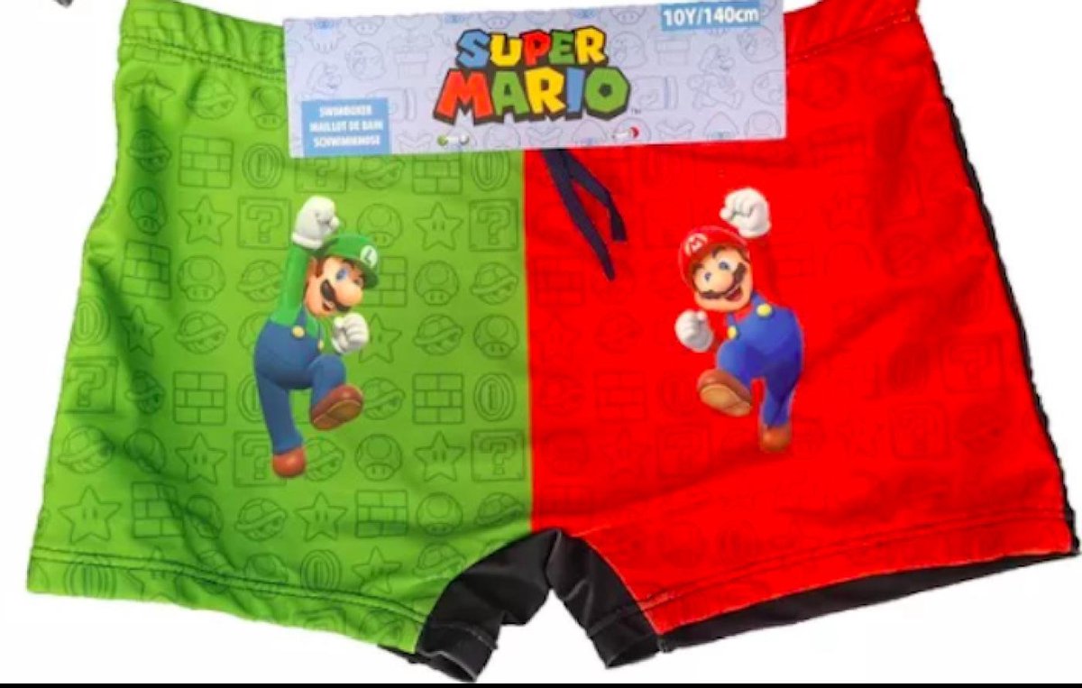 Super Mario zwembroek - rood - groen - Maat 104 / 4 jaar | bol.