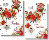 16 cartes doubles - Fijne Feesten - Lannoo - Enveloppe Witte - 10,5 x 16 cm